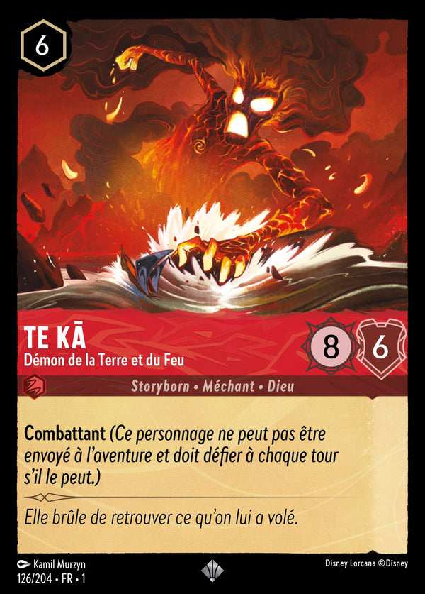 126/204 - Te Kā - Démon de la Terre et du Feu — Carte Disney Lorcana Premier Chapitre 126/204