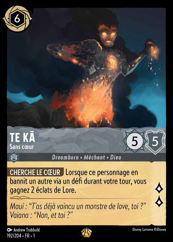 192/204 - Te Kā - Sans cœur — Carte Disney Lorcana Premier Chapitre 192/204