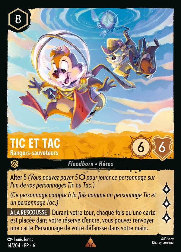 014/204 - Tic et Tac - Rangers-sauveteurs — Carte Disney Lorcana La Mer Azurite 14/204