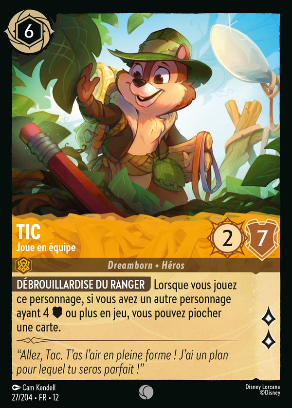 027/204 - Tic - Joue en équipe — Carte Disney Lorcana Contrées Inconnues 27/204