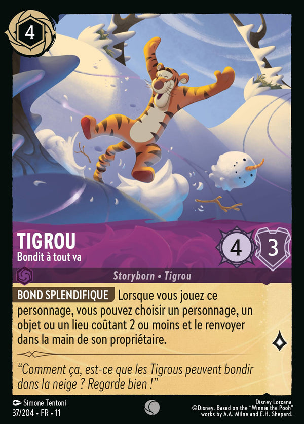 037/204 - Tigrou - Bondit à tout va — Carte Disney Lorcana Givresort 37/204