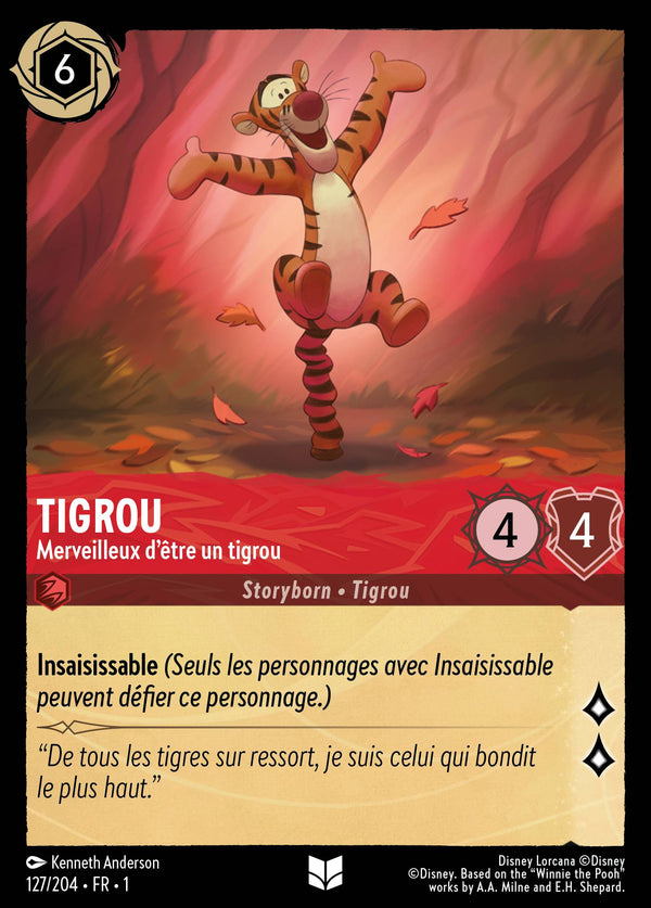 Tigrou - Merveilleux d'être un tigrou — Carte Disney Lorcana 127 Premier Chapitre