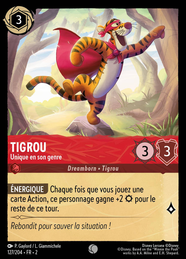 Tigrou - Unique en son genre — Carte Disney Lorcana 127 L'Ascension des Floodborn