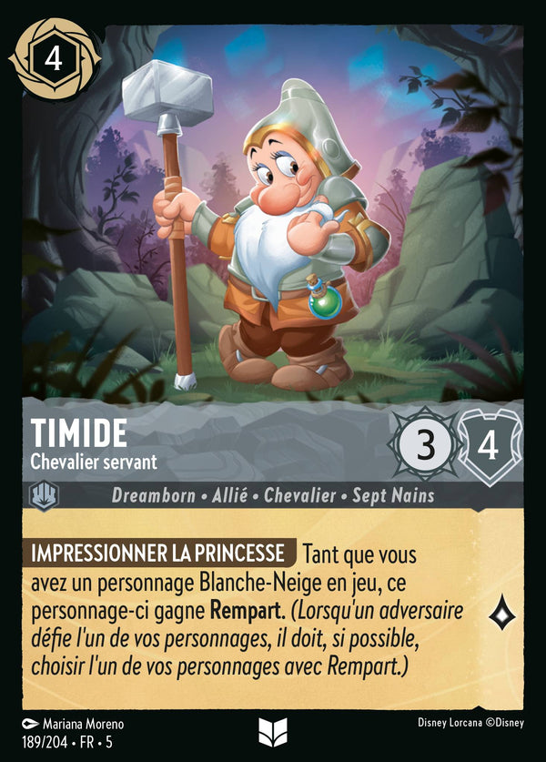 189/204 - Timide - Chevalier servant — Carte Disney Lorcana Ciel Scintillant 189/204
