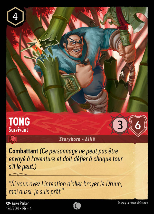 126/204 - Tong - Survivant — Carte Disney Lorcana Le Retour d'Ursula 126/204