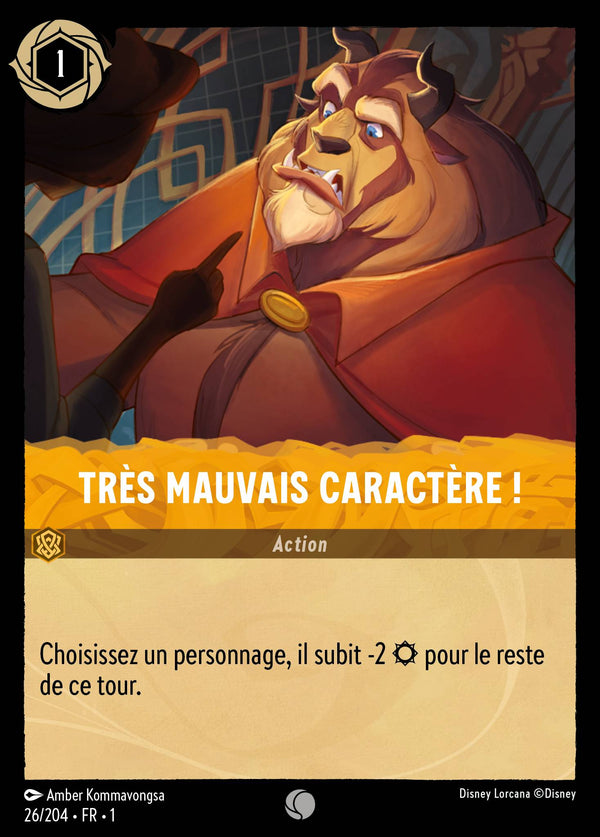 026/204 - Très mauvais caractère ! — Carte Disney Lorcana Premier Chapitre 26/204