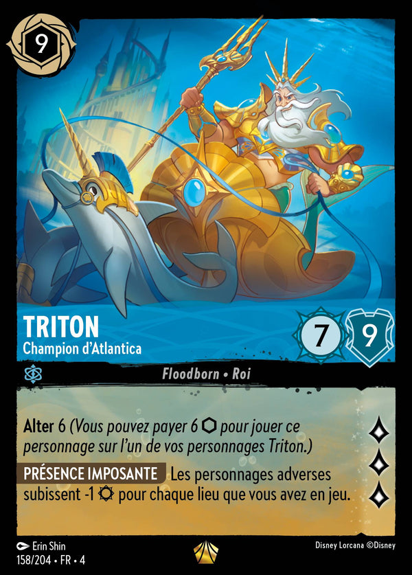 158/204 - Triton - Champion d'Atlantica — Carte Disney Lorcana Le Retour d'Ursula 158/204