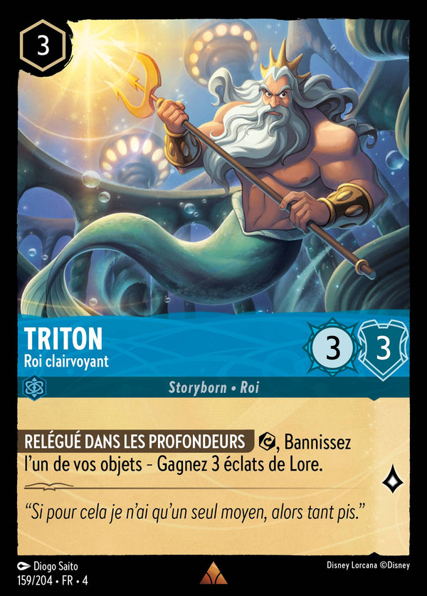 Triton - Roi clairvoyant — Carte Disney Lorcana 159 Le Retour d'Ursula