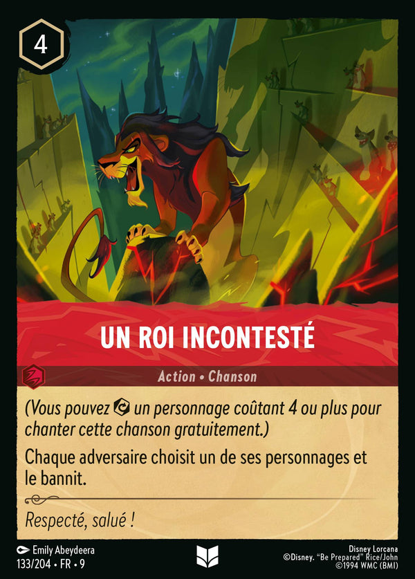 Un roi incontesté — Carte Disney Lorcana 133 Fabuleux