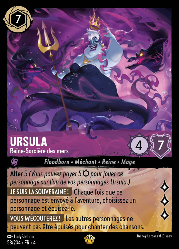 058/204 - Ursula - Reine-Sorcière des mers — Carte Disney Lorcana Le Retour d'Ursula 58/204