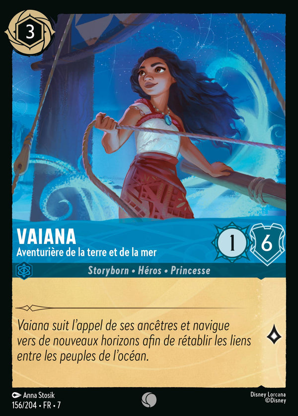 156/204 - Vaiana - Aventurière de la terre et de la mer — Carte Disney Lorcana L'île d'Archazia 156/204