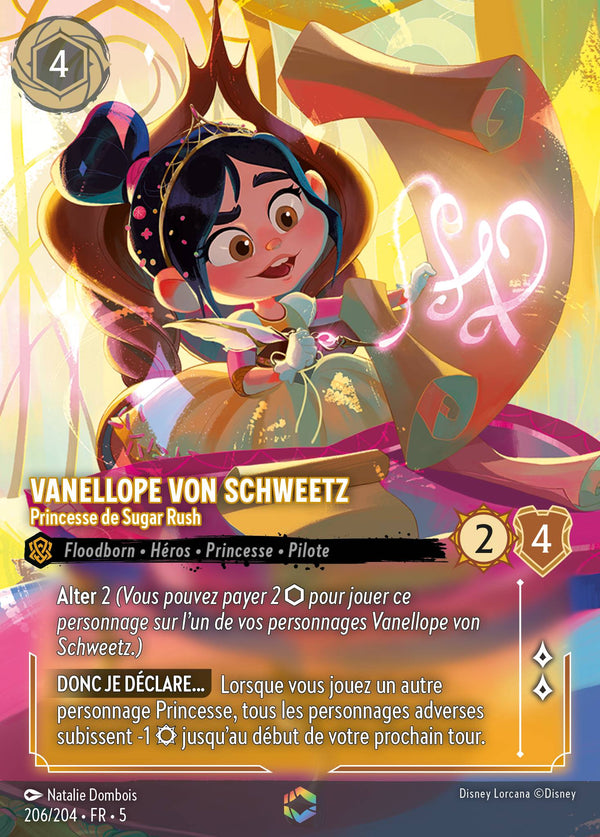 206/204 - Vanellope von Schweetz - Princesse de Sugar Rush — Carte Disney Lorcana Ciel Scintillant 206/204
