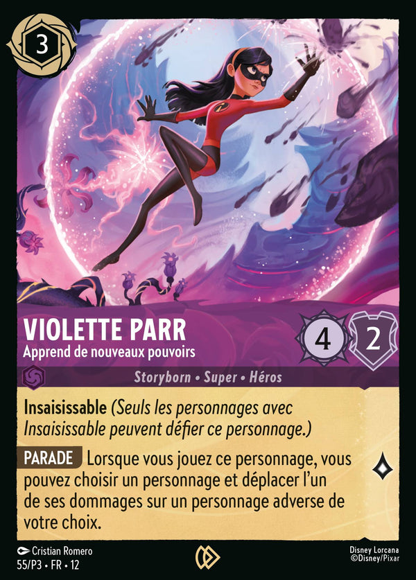 055/204 - Violette Parr - Apprend de nouveaux pouvoirs — Carte Disney Lorcana Contrées Inconnues 55/P3