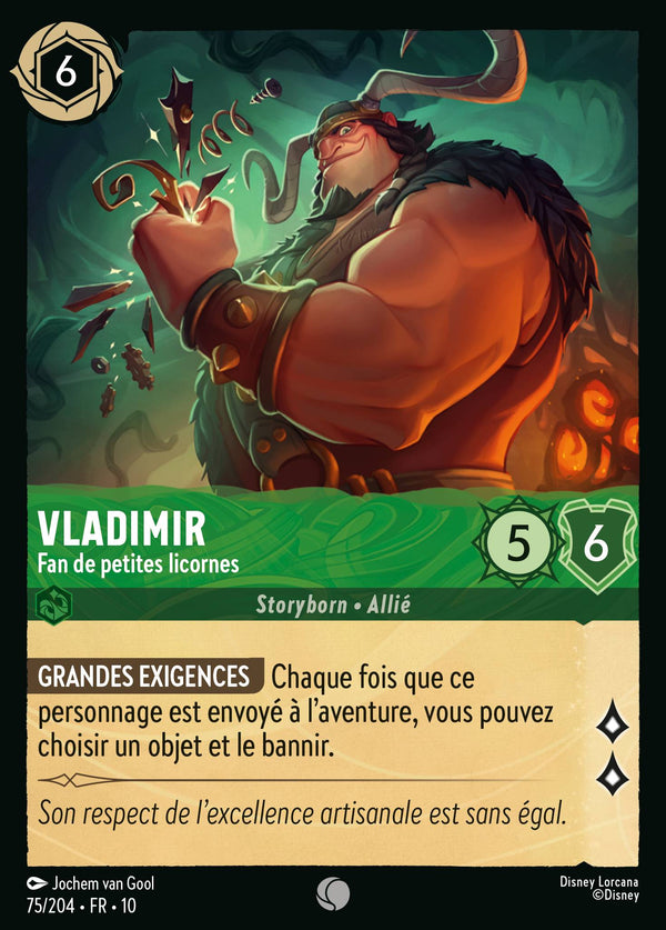 075/204 - Vladimir - Fan de petites licornes — Carte Disney Lorcana Lueurs dans les Profondeurs 75/204