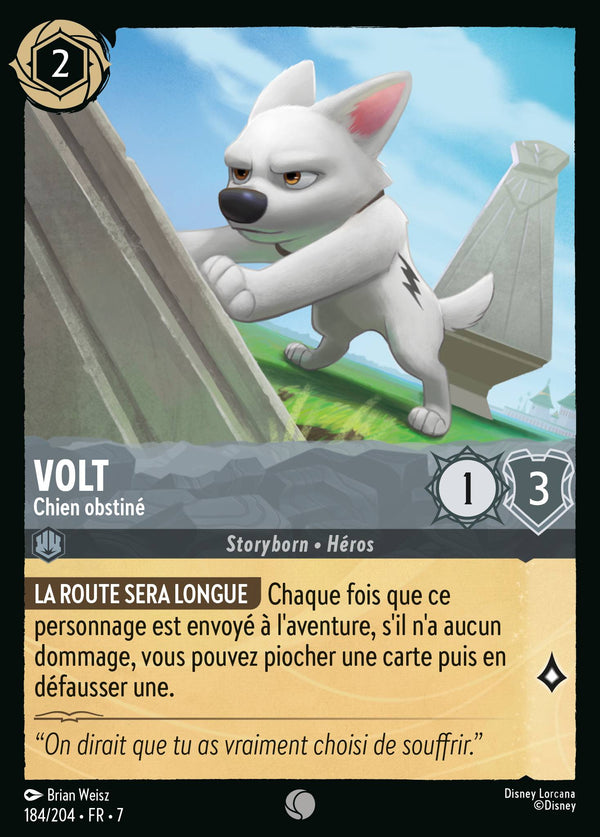 184/204 - Volt - Chien obstiné — Carte Disney Lorcana L'île d'Archazia 184/204