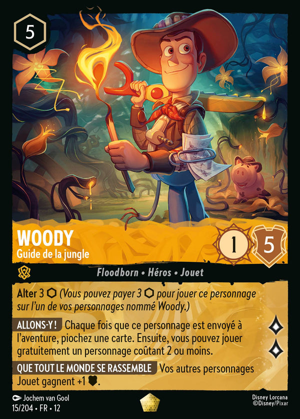 Woody - Guide de la jungle — Carte Disney Lorcana 15 Contrées Inconnues