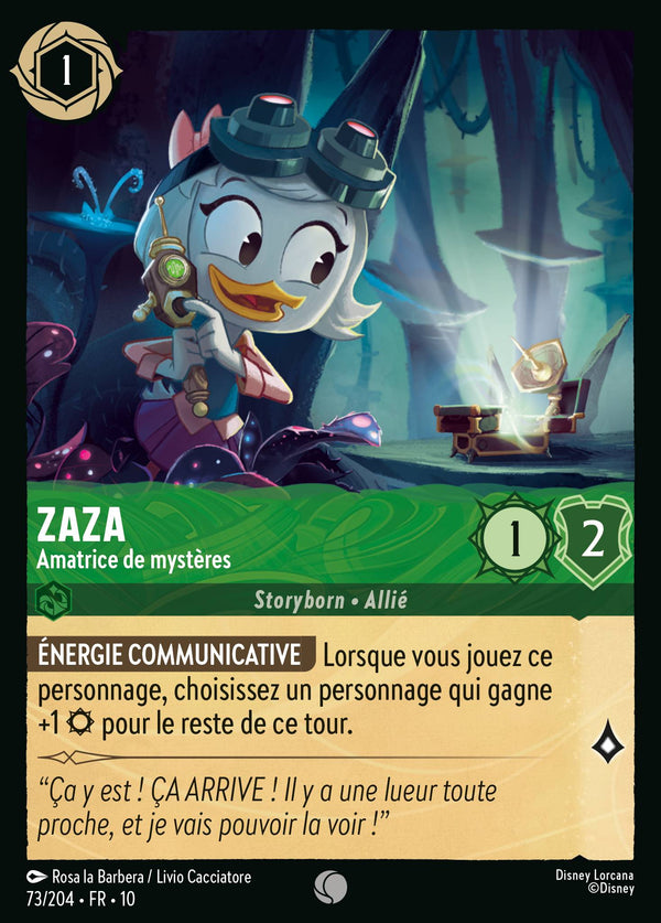 073/204 - Zaza - Amatrice de mystères — Carte Disney Lorcana Lueurs dans les Profondeurs 73/204