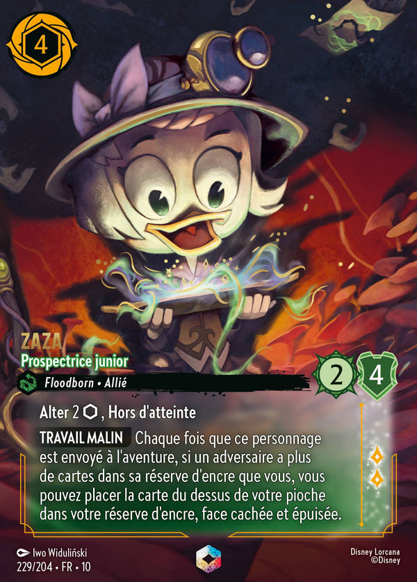 229/204 - Zaza - Prospectrice junior — Carte Disney Lorcana Lueurs dans les Profondeurs 229/204