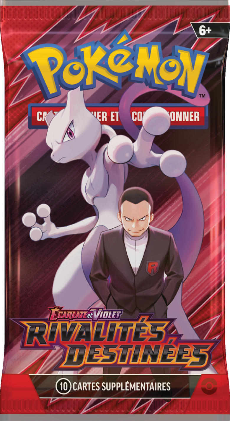 Booster Pokémon Rivalités Destinées illustration Mewtwo de Giovanni, scellé français