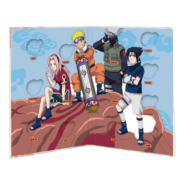 Album collector Naruto Monnaie de Paris ouvert, emplacements des mini-médailles