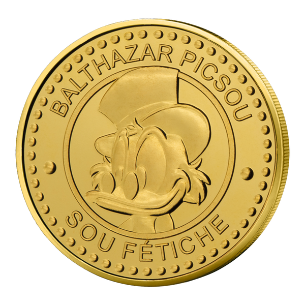 Avers du Sou Fétiche de Picsou doré à l'or fin