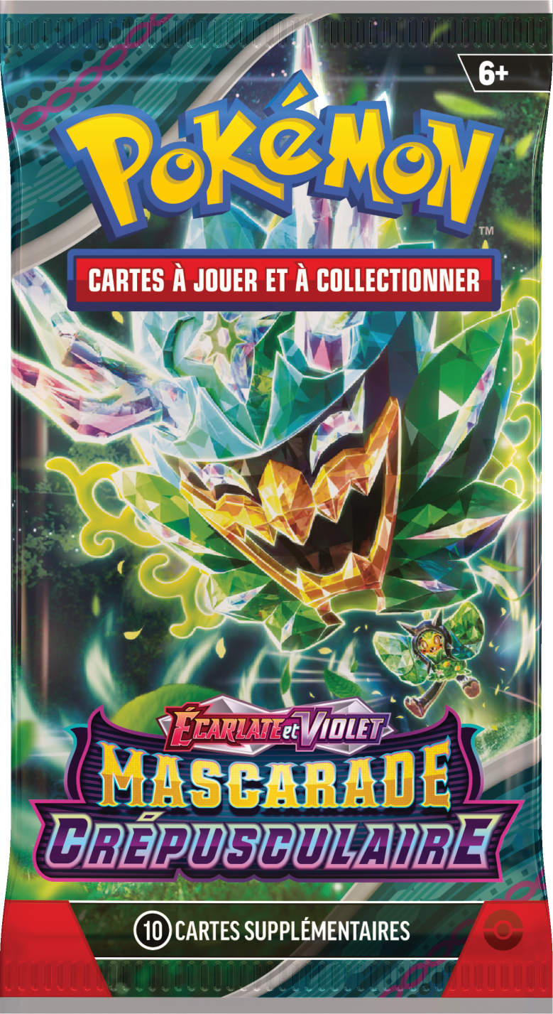 Booster Pokémon Mascarade Crépusculaire illustration Ogerpon, scellé français