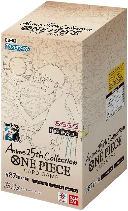 Display japonais One Piece Card Game Anime 25th Collection EB-02, boîte scellée de 24 boosters