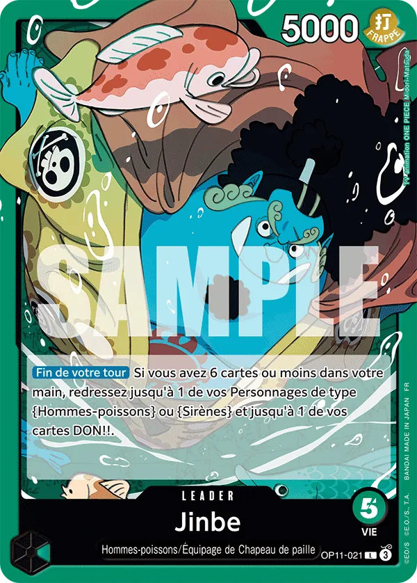 OP11-021 - Jinbe - Carte One Piece Des Poings Vifs comme l'Éclair 021