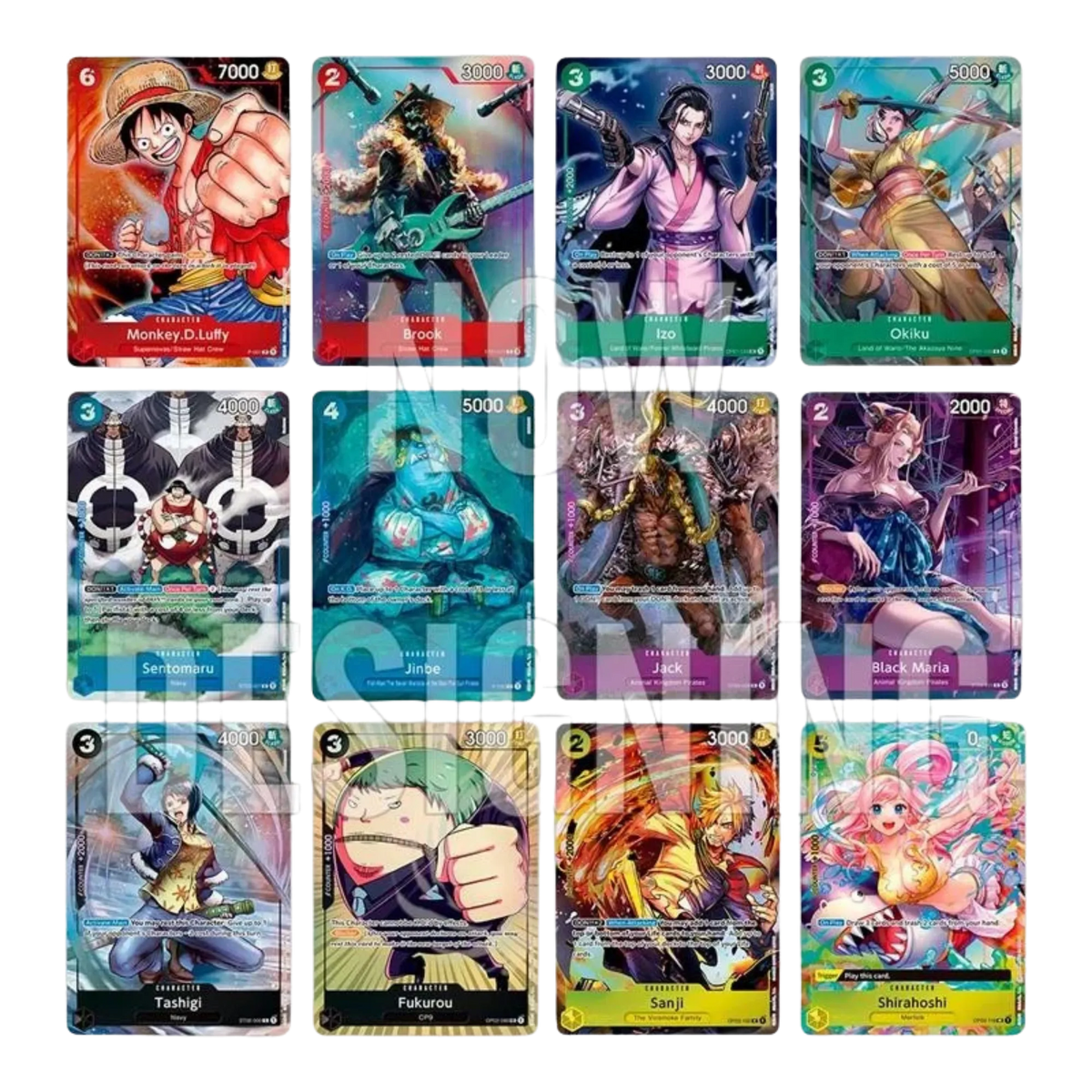 Les 12 cartes Holo et Textured Foil du Premium Card Collection Bandai Card Games Fest 23-24, dont P-001 Monkey.D.Luffy