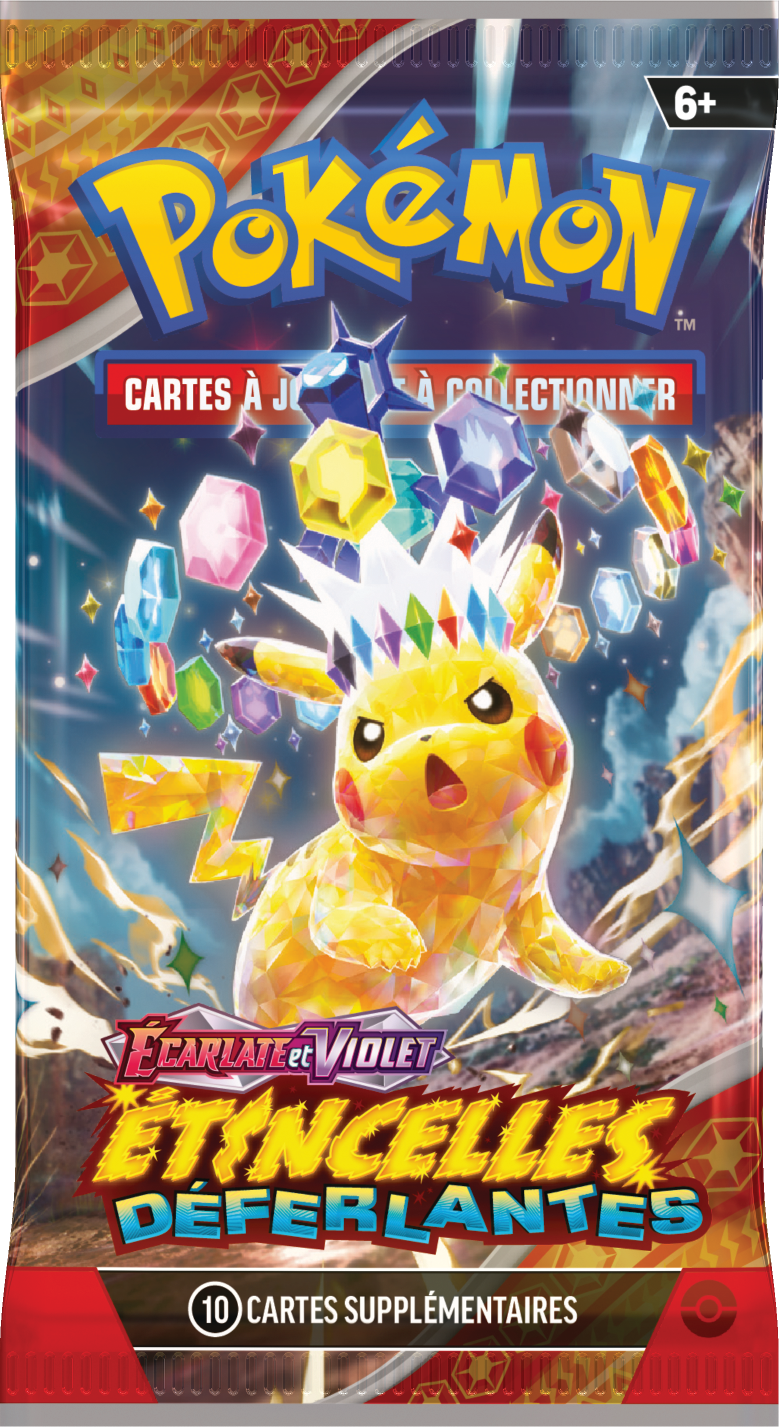 Booster Pokémon Étincelles Déferlantes illustration Pikachu Téracristal Stellaire, scellé français