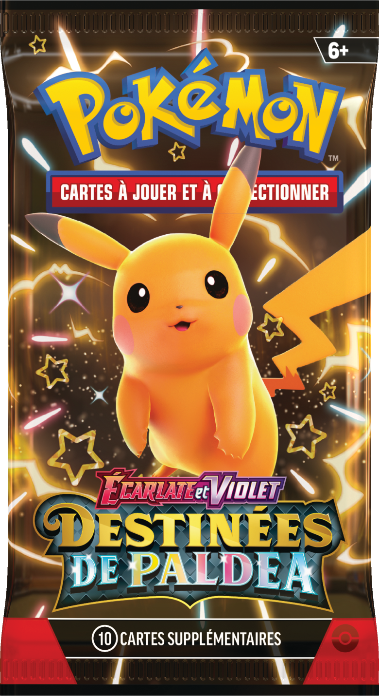 Booster Pokémon Destinées de Paldea illustration Pikachu, scellé français