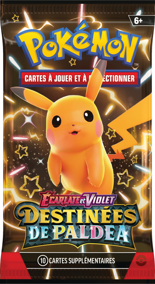 Booster Pokémon Destinées de Paldea illustration Pikachu, scellé français