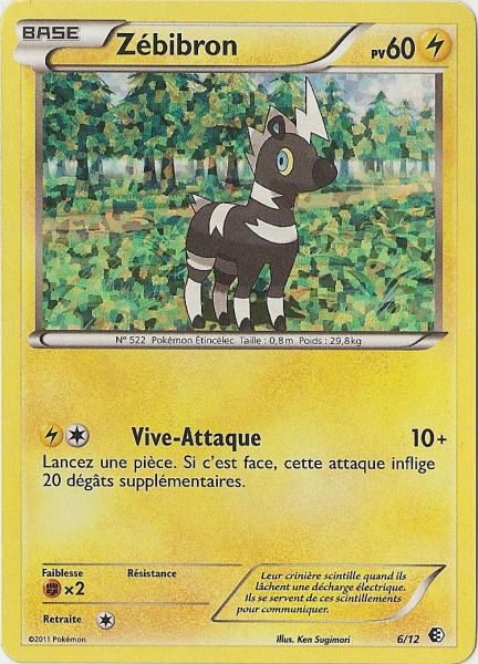 006/012 - Zébibron — Carte Pokémon Collection McDonald's 2011 6/12