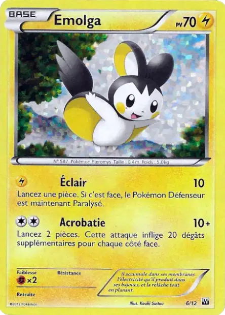 006/012 - Emolga — Carte Pokémon Collection McDonald's 2012 6/12