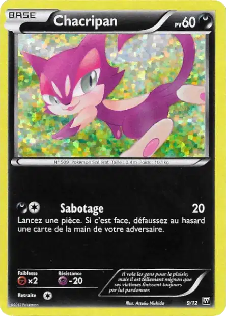 009/012 - Chacripan — Carte Pokémon Collection McDonald's 2012 9/12