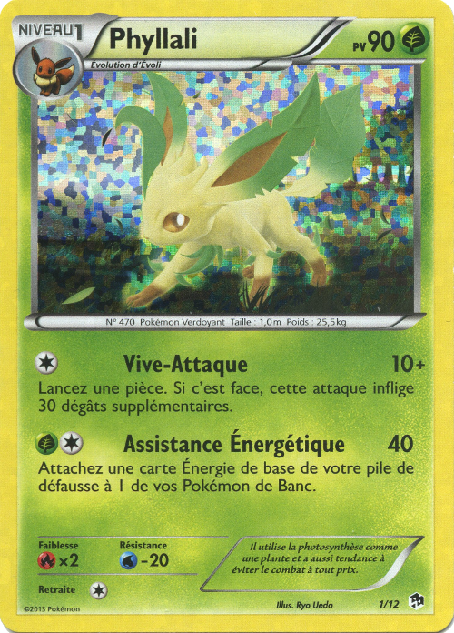 001/012 - Phyllali — Carte Pokémon Collection McDonald's 2013 1/12