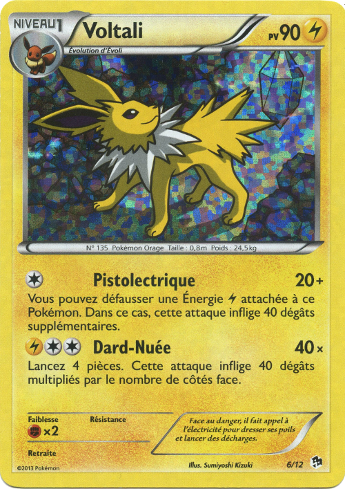 006/012 - Voltali — Carte Pokémon Collection McDonald's 2013 6/12