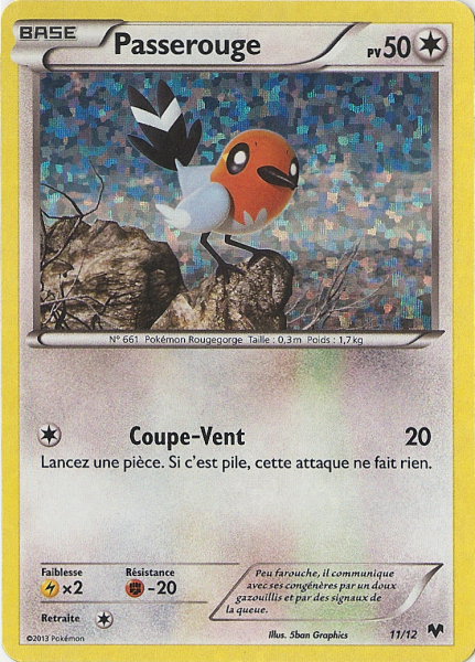 011/012 - Passerouge — Carte Pokémon Collection McDonald's 2014 11/12