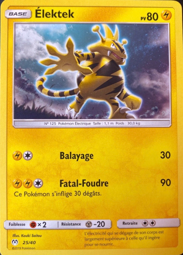 025/040 - Élektek — Carte Pokémon Collection McDonald's 2019 25/40