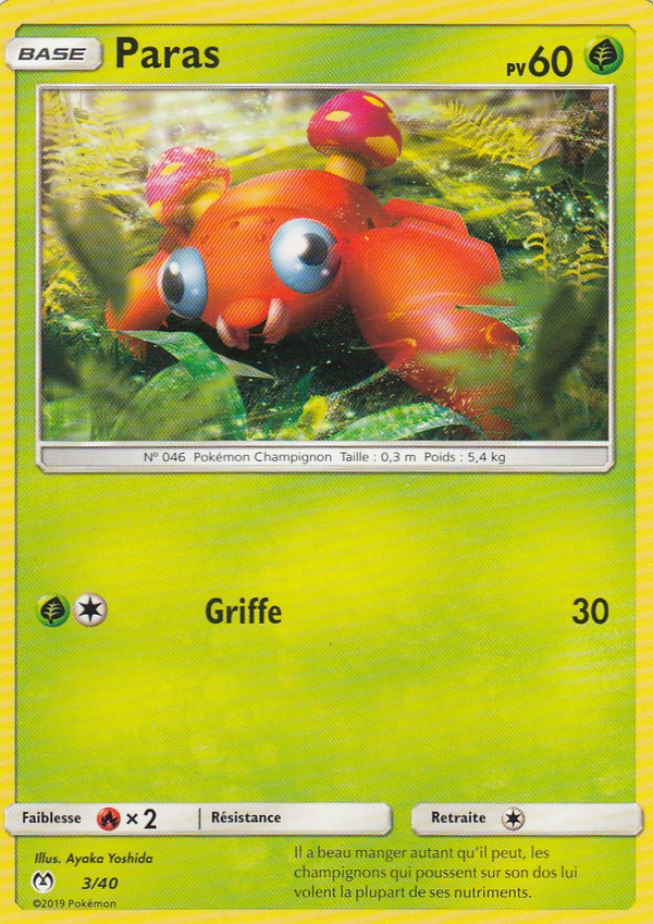 003/040 - Paras — Carte Pokémon Collection McDonald's 2019 3/40