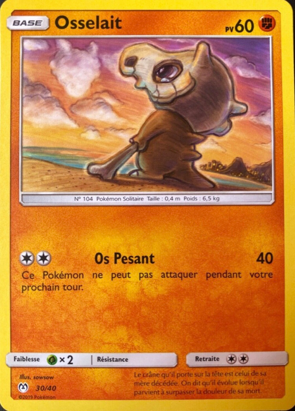 030/040 - Osselait — Carte Pokémon Collection McDonald's 2019 30/40
