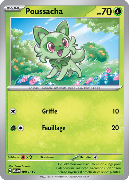 001/015 - Poussacha — Carte Pokémon Collection McDonald's 2023 1/15