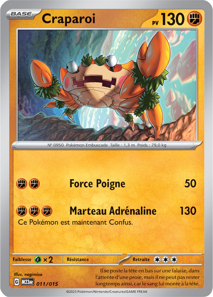 011/015 - Craparoi — Carte Pokémon Collection McDonald's 2023 11/15
