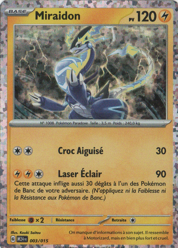 003/015 - Miraidon — Carte Pokémon Collection McDonald's 2024 3/15