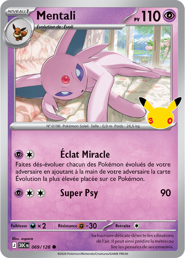 069/128 - Mentali — Carte Pokémon 30e Anniversaire 069/128
