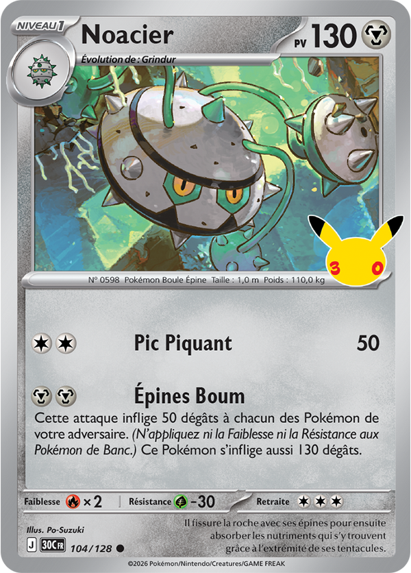 Noacier — Carte Pokémon 104 30e Anniversaire