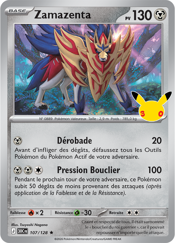 Zamazenta — Carte Pokémon 107 30e Anniversaire