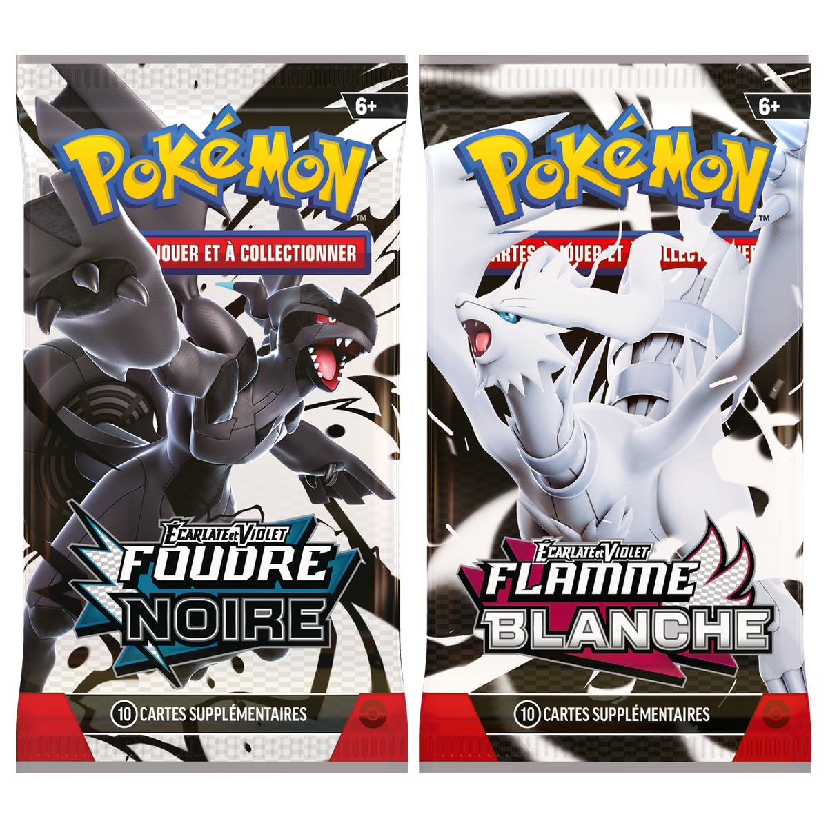 Artset Pokémon Foudre Noire & Flamme Blanche : les 2 boosters scellés du duo