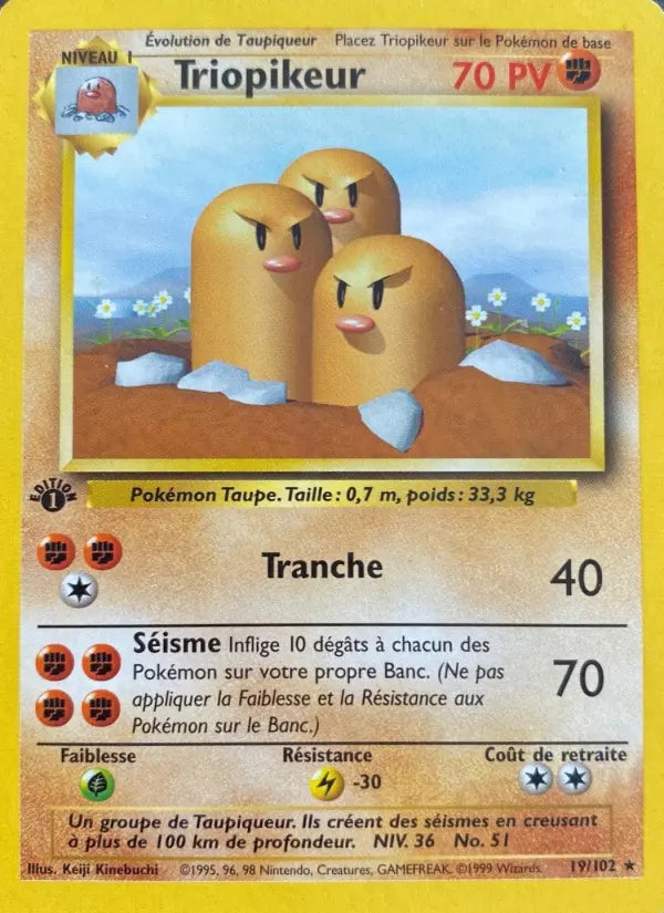 Triopikeur — Carte Pokémon 19 Set de Base