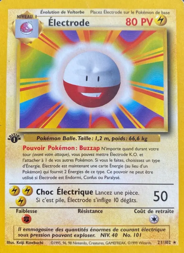 Électrode — Carte Pokémon 21 Set de Base